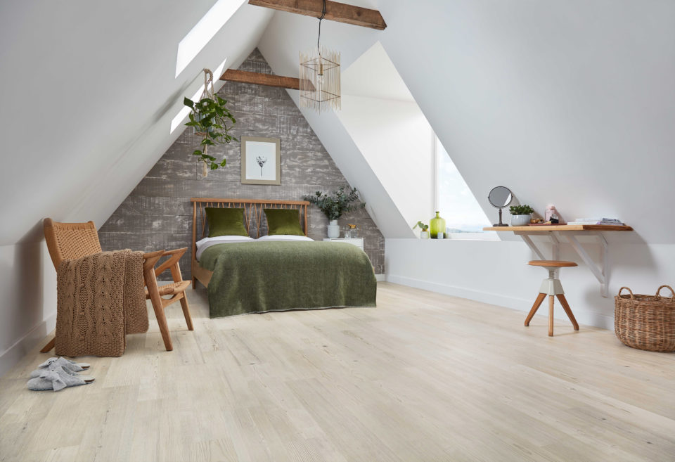 Karndean Flooring LVT KP131 Grey Scandi Pine Bedroom L